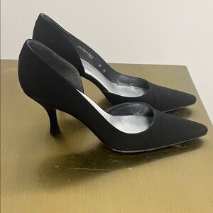Stuart Weitzman Black Fabric Heels